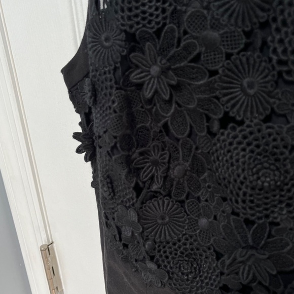 Postmark Oleander Openwork Shift Dress Size 8 Black ANTHROPOLOGIE Linen Cotton - Picture 9 of 15